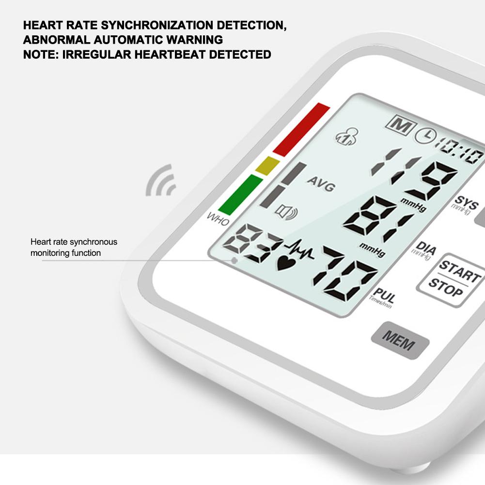 Arm Blood Pressure Monitor LCD Digital Display Voice Broadcast Blood Pressure Gauge Armband 22-32cm