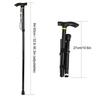 Folding Walking Stick Aluminum Alloy Prevent Slip Lightweight 4 Section Adjustable Cane for Mountaineering Hiking