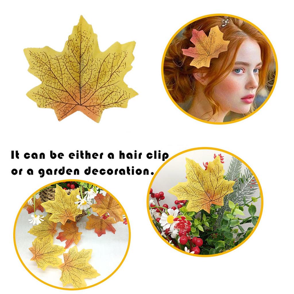Thanksgiving Festival Theme Hair Clip Set of 10 for Women Girl Nonslip Leaf Barrettes All Age Party Props Hair Ornament