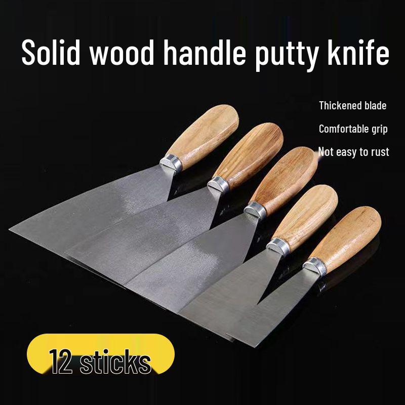 Stainless Steel Putty Knife with Wooden Handle for Scraping and Spreading