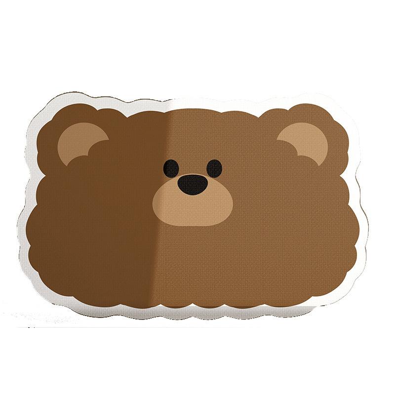 Cartoon Small Animal Bathroom Floor Mat Water Absorption Soft Diatom Mud Wear-resistant Non-slip Household Special Shape Cute Shower Room Door Mat