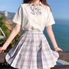 Japanese Style Student Uniform: Sweet & Lovely Women's Plaid Skirt Set