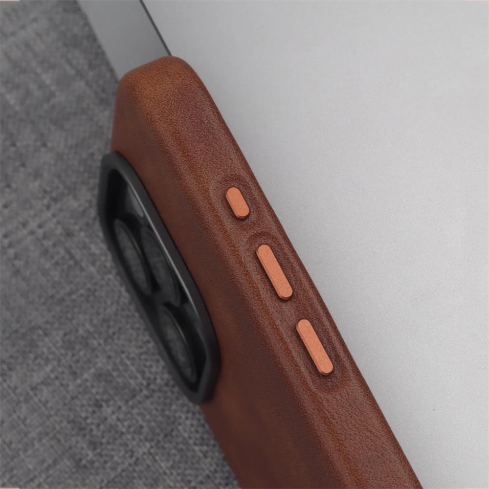 Luxury Business Retro Leather PU Bumper Case for iPhone 17 Pro Max Air 16 15 14 13 For Magsafe Wireless Charging Magnetic Cover