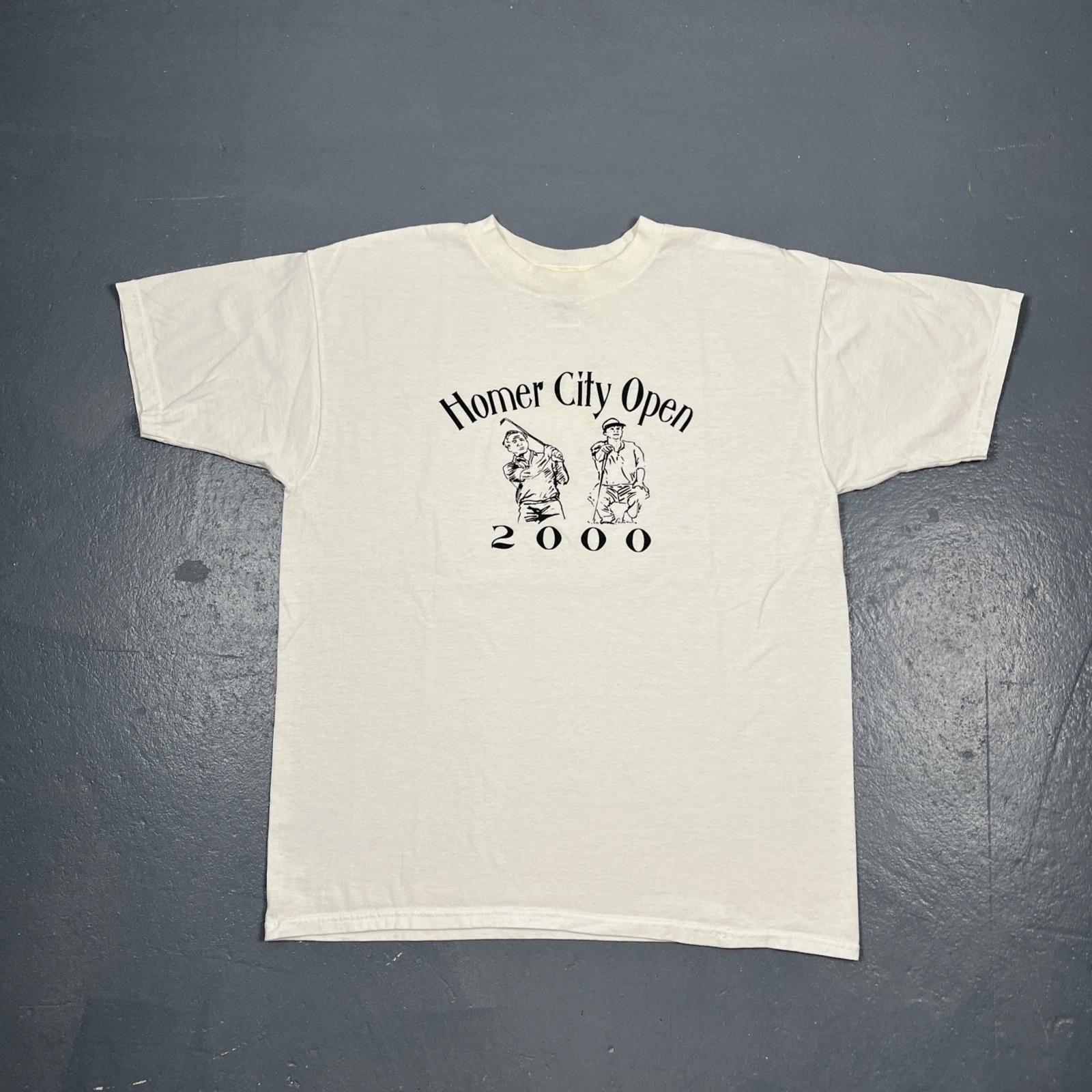 

Vintage 2000 Homer City Open Golf Tshirt White Large Unisex VTG Sporty S