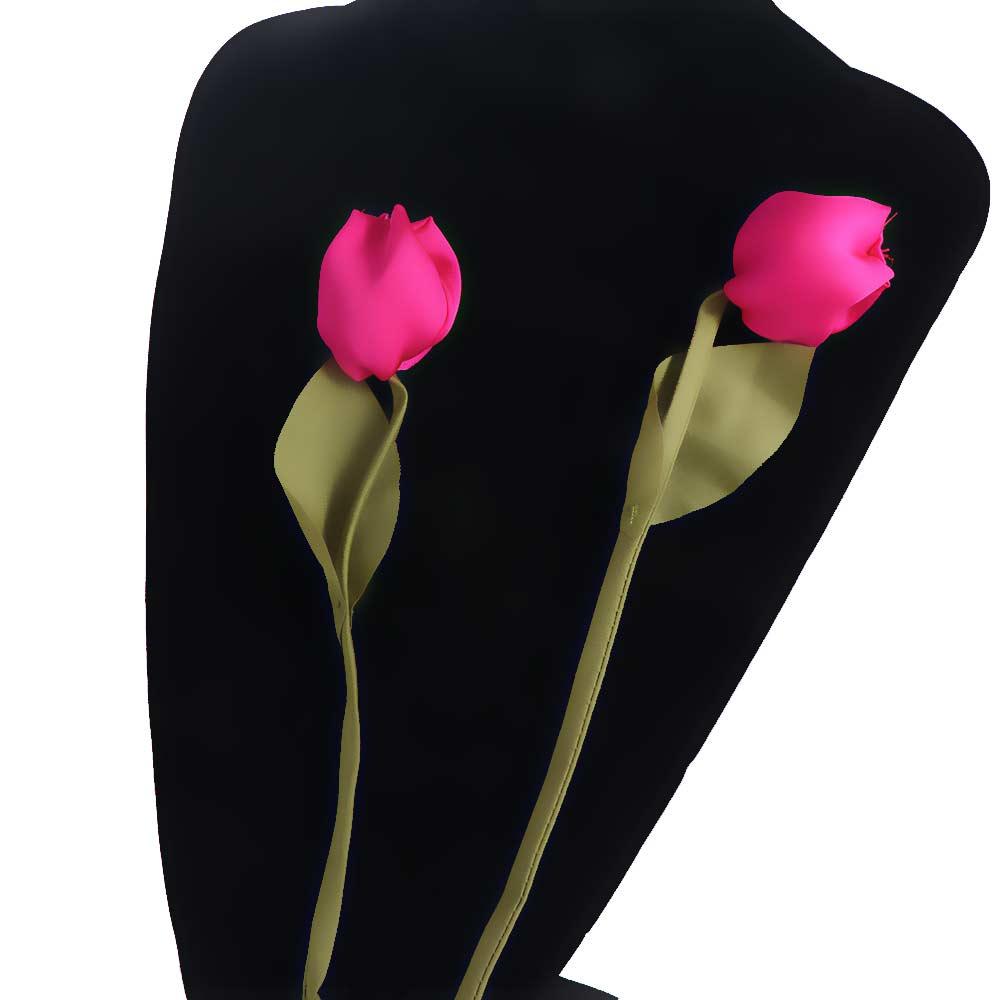 5PCS Handmade Clothing Appliques 3D Clothing Patch DIY Craft 3D Tulip Appliques  Clothes Decoration