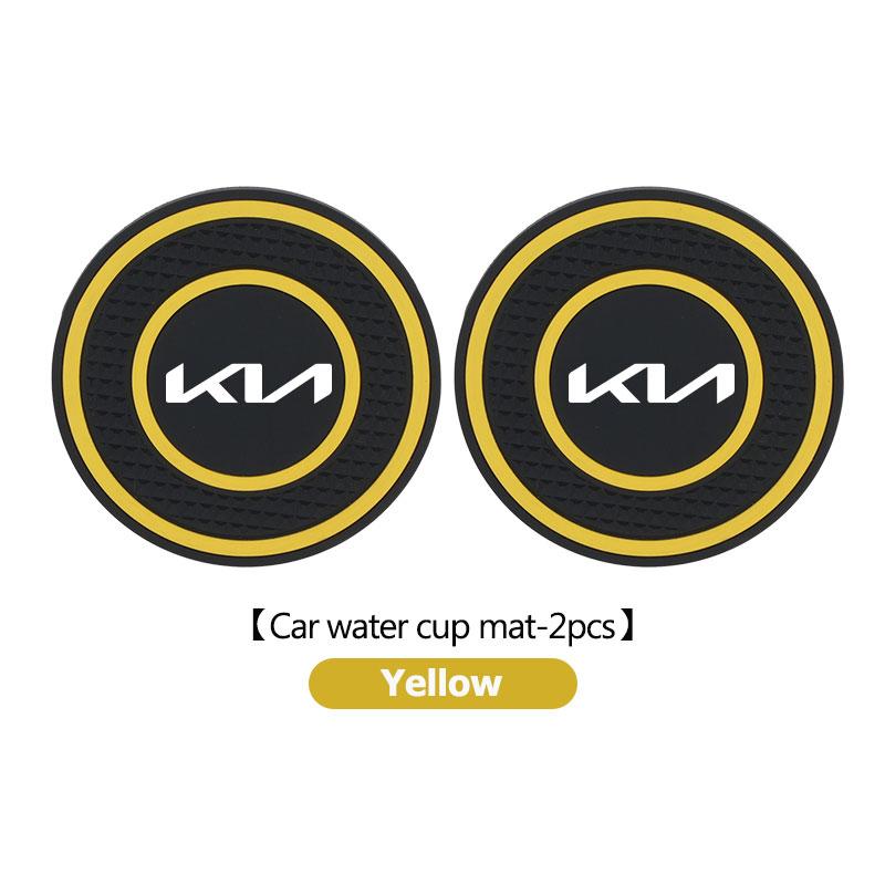For KIA Car Water Cup Slot Car Coaster Decoration Anti Slip Mat Pad Rio K5 K2 Sportage Ceed Sorento Picanto Stinger Soul  VU8