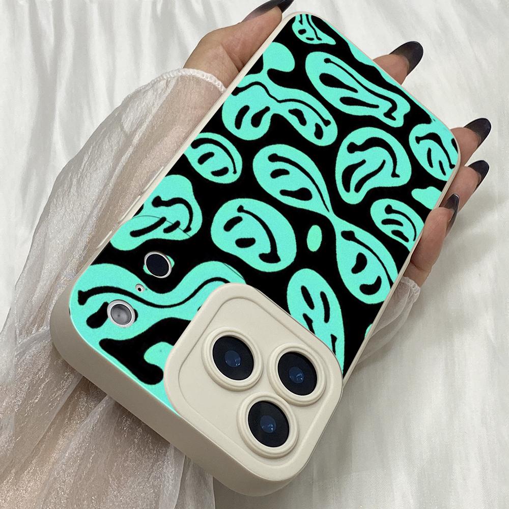 M286 Blue Lovely Smiley Angel Eyes Soft Phone Cases for iPhone Samsung Galaxy Xiaomi Rdemi Huawei Honor Infinix Realme OPPO Vivo All Model TPU Case