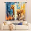 2 Pcs   Filtering Curtains (excluding Rods   Non-movable   Without Batteries) Colorful Horse for Use In Bedrooms and Living Rooms