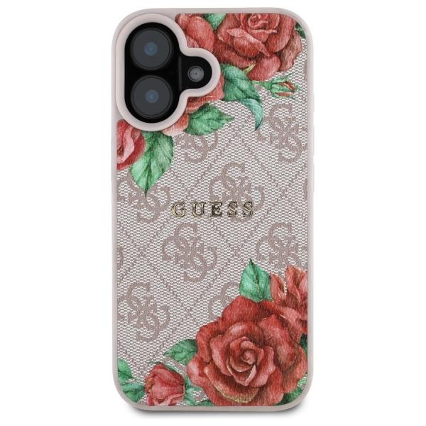 Guess Guhmp16Sp4Ropemcp Iphone 16 6.1   Różowy/Pink Hardcase 4G Flowers Print Magsafe