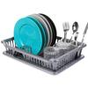 Gray Dish Drying Rack with Drip Tray 40x29cm