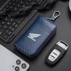 Carbon Fiber Keychain Unisex Key Bag Multifunction Organizer Wallet Holder For Honda CB400 CB650F CBF CBR250RR CRF SH300 NC750 FL3