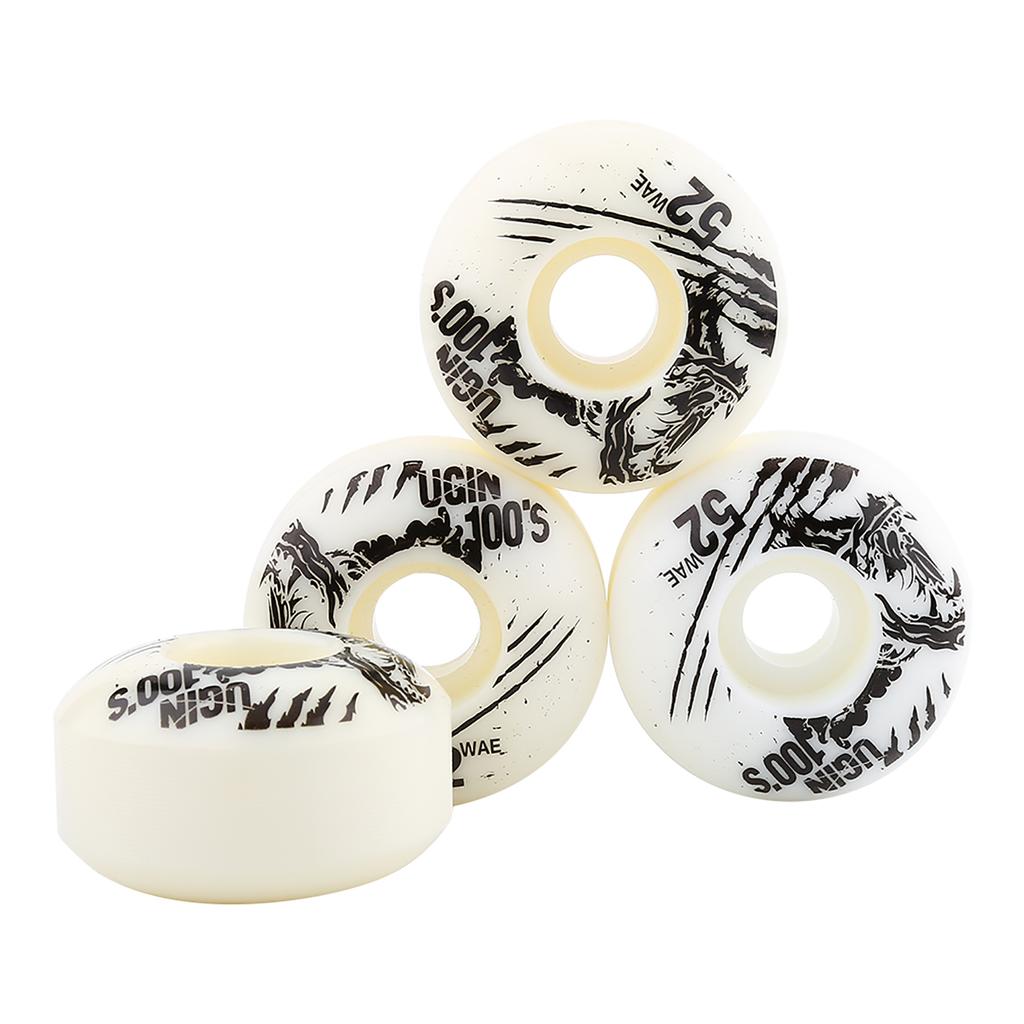 52mm x 30mm 4 pcs set Outdoor Classic Durable PU Cruiser Longboard Skateboard Wheels (white)