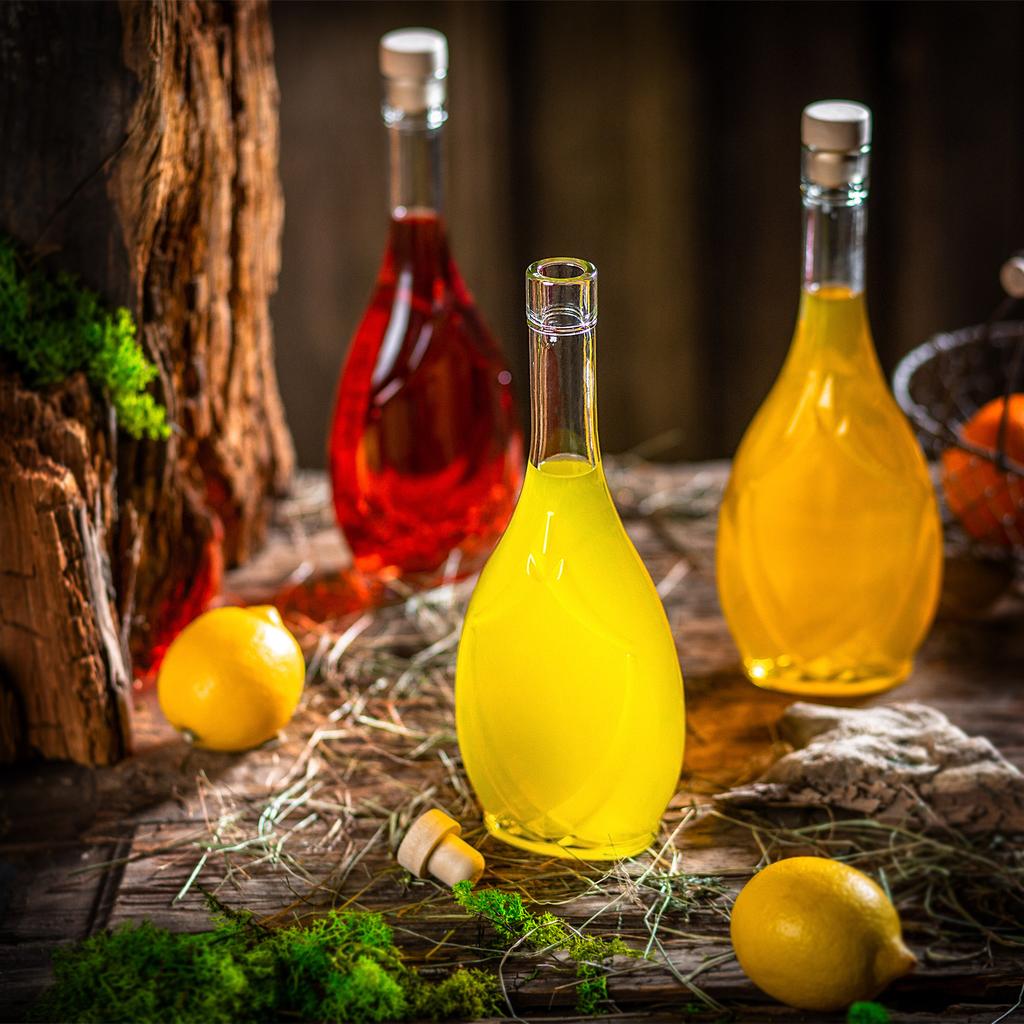 KADAX Glass Bottle for Liqueur 500ml with Synthetic Cork 5pcs.