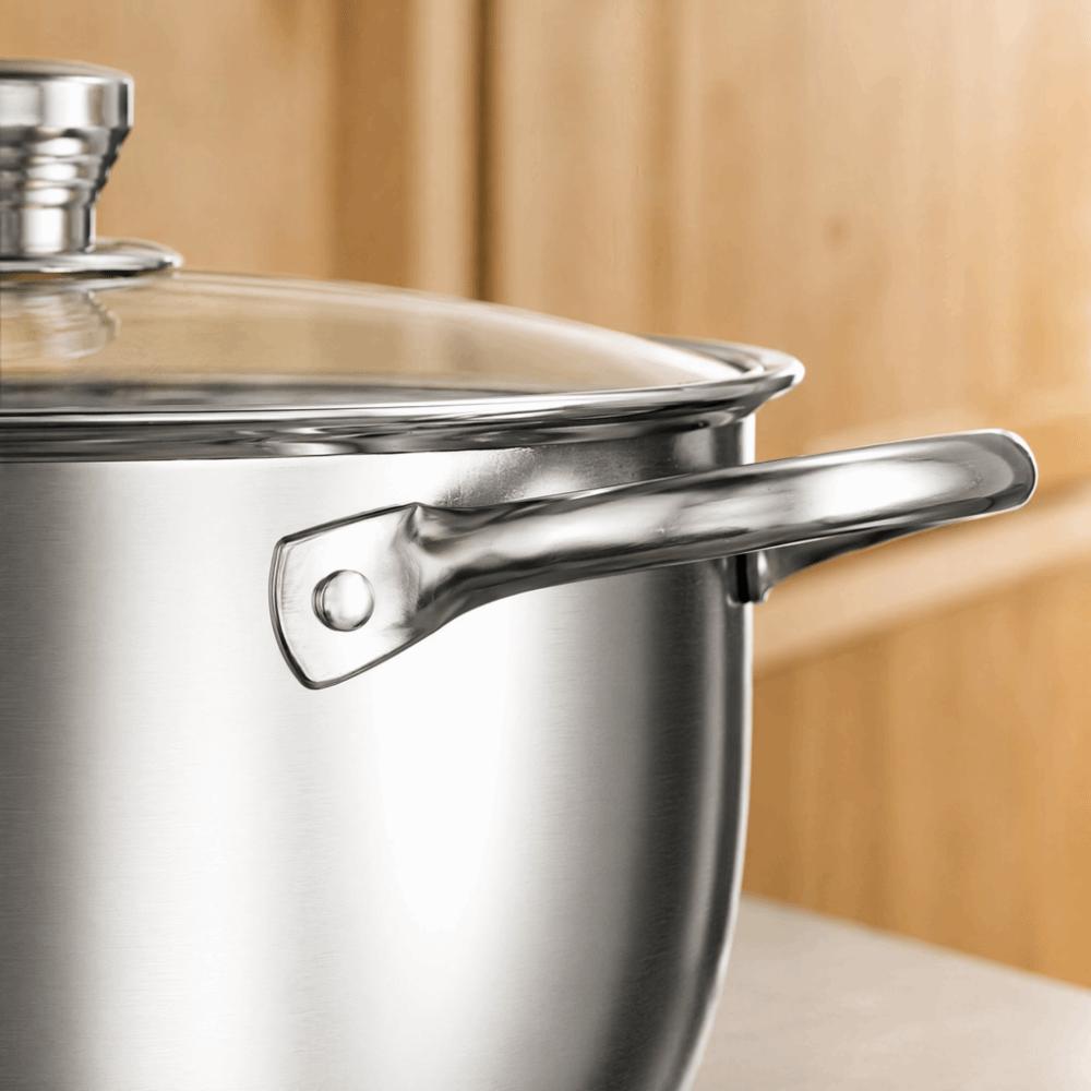 Stainless Steel Double Bottom Soup Pot with Lid Induction Cooker Pot  General Use