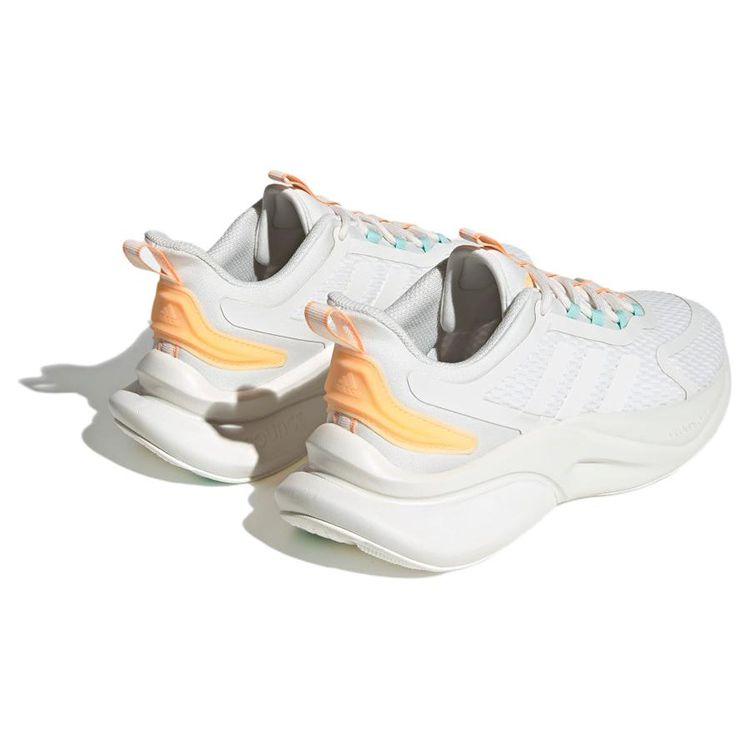 Adidas Alphabounce+ Lace-Up Non-Slip Low-Top Casual Running Shoes Women Sneakers White Orange IF6033