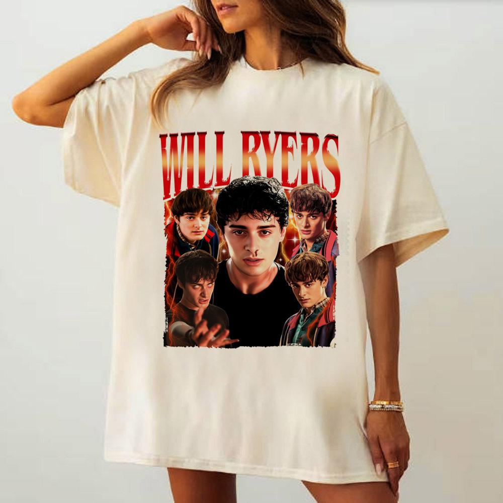 Will Byers Top Tees Teen Retro Hip Hop Korean Clothes Classic Vintage 80s Tshirt Grunge Pastel Punk Breathable 80s Streetwear