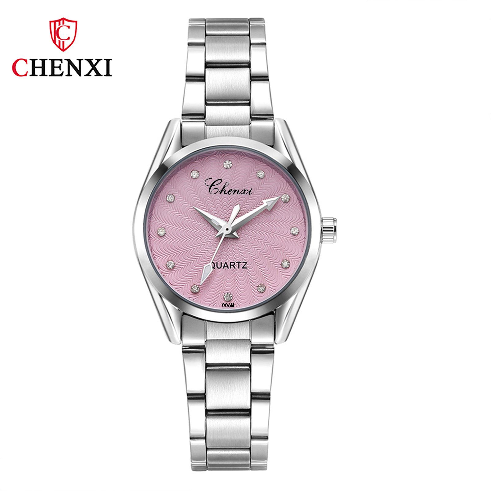 

Новые роскошные женские часы TOP Brand с коробкой Модные женские кварцевые часы 006M розовый