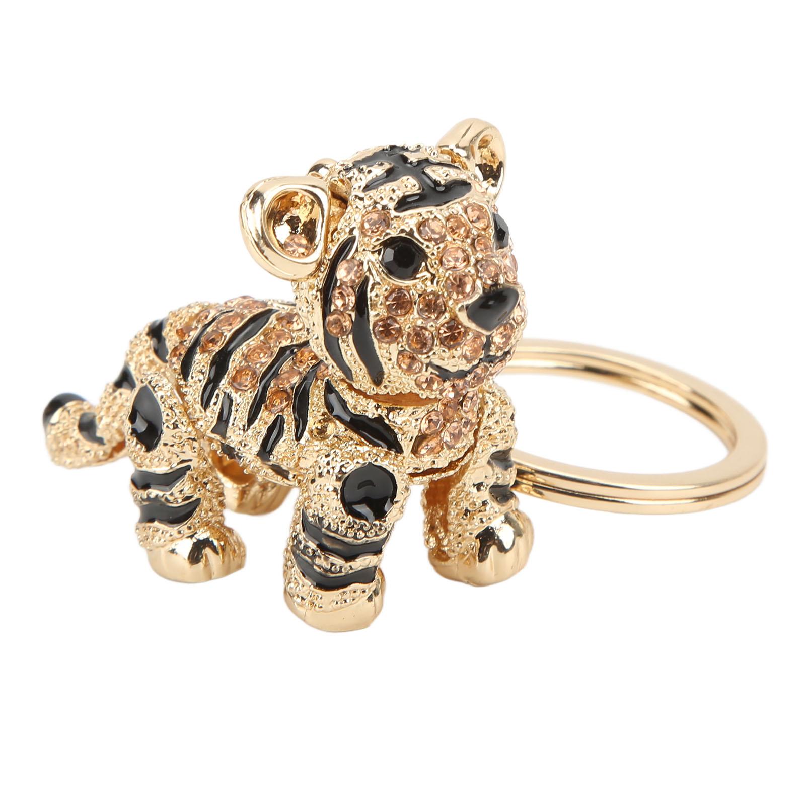 

Брелок Тигр Трехмерный Маленький Тигр Стразы Брелок для Ключей Автомобиля Женский Аксессуар для Сумки шампанского