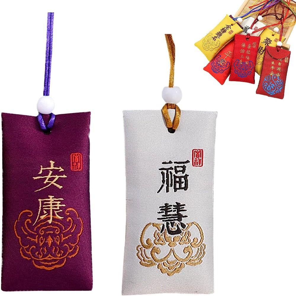 Bring Lucky Spiritual Salt with Sachet Silk Buddhist Spiritual Salt Pouch Necklace  Women Men