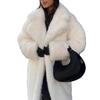 Women's medium and long artificial fur coat, suit collar imitation fur plush environmentally friendly fox fur jacket