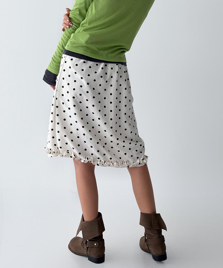 The Green Lab Dot Frill Skirt [Ivory]