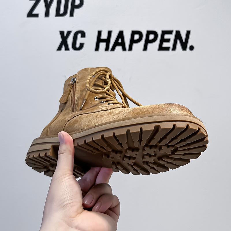 Martin boots men's 2024 new side zipper seven-hole super fire ins high street Korean version trendy handsome short boots 666-A