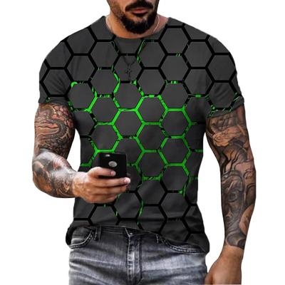 Mode Geometrie Grafik T-Shirts Lustige 3D Harajuku Print T-Shirt Für Männer Street Hip Hop Kurzarm Cyberpunk Stil Lose Tops