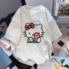 Cartoon Kitty Cat Cotton Shortsleeved Tshirt Unisexs and Womens Summer Printing Versatile Casual Loose Top Clothing 2026