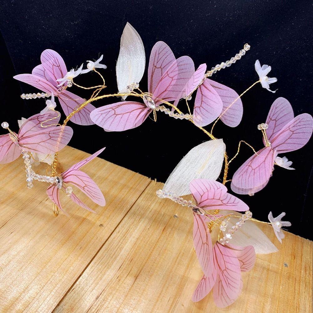 Decoration Bridal Wedding Headband Dragonfly Headband Korean Headdress Transparent Women Hair Hoop