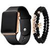 3-Piece Men's LED Silicone Watch & Bracelet Set