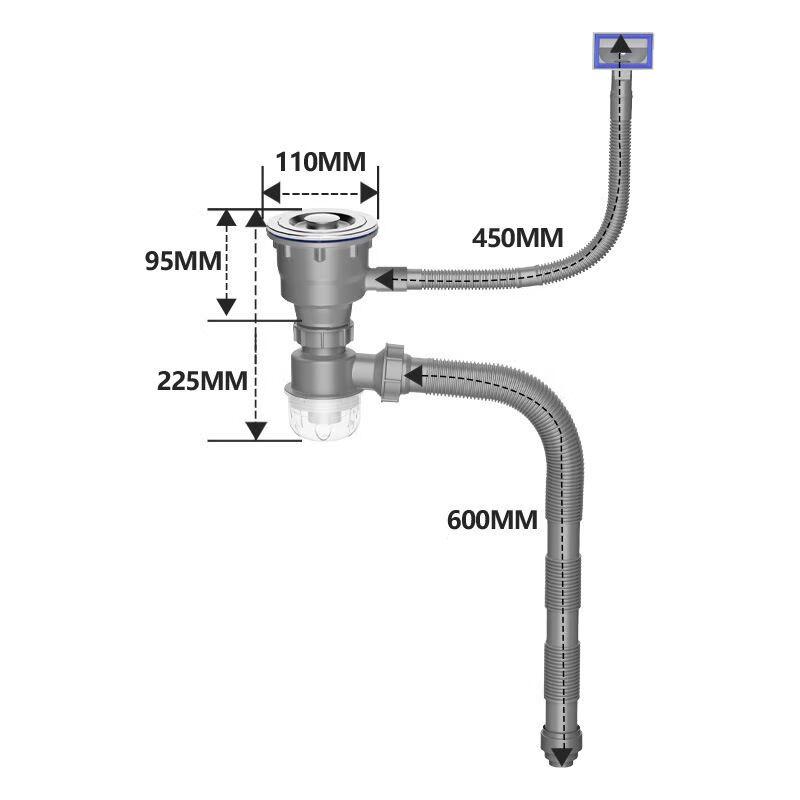 

Kitchen Sink Drain Pipe Kit with Water Seal