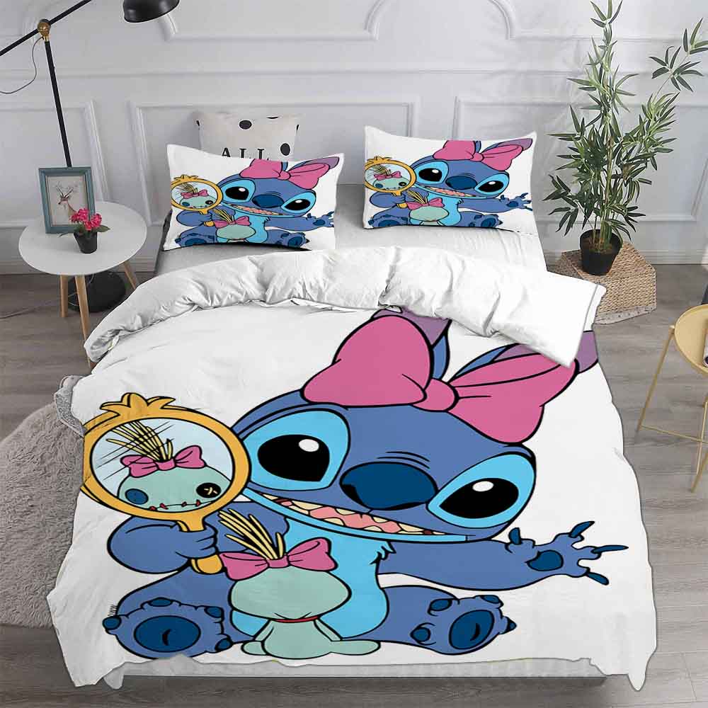 Lilo&Stitch Bedding Sets Cartoon Comforter Quilt Bed Cover Duvet Cover Pillow Case 2-3 Pieces Sets Kids Adult Bedroom Decor
