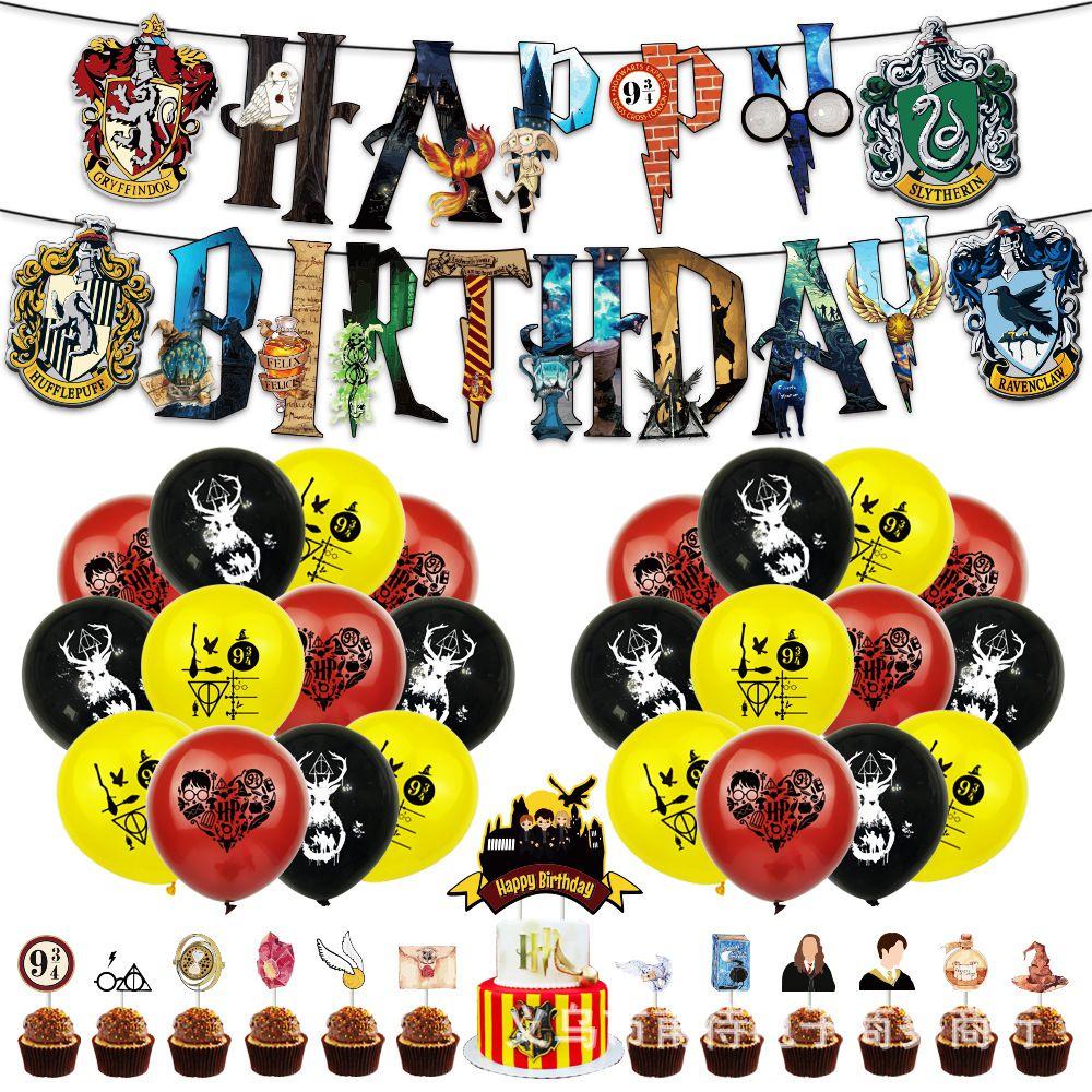 Harry Potter Balloon Party Decoration Banner Birthday Supplies Anime Topper Cake