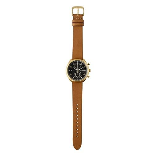 MASTER WORKS Quattro 002 MW07YB-EDLBO8 Men's Watch, Made In Japan, Quartz Movement, 41mm, Leather Strap, Chronograph, Brown