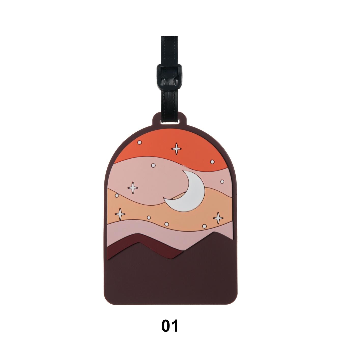 

Luggage Tag for Suitcases,Mountain and Tree Sunset Landscape Baggage Tags Identifiers for Travel,Privacy Protection Travel Bag