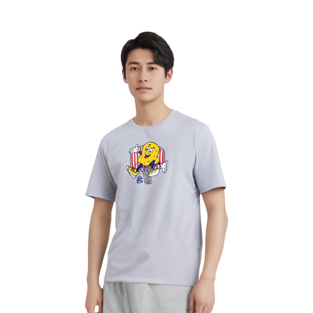 Under Armour Cartoon Print Round Neck Pullover T-Shirt Men Tops Light-Heather-Gray 1362001-012