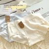 Ladies Summer Simple 7A Mulberry Silk Antibacterial Crock Ice Silk No Trace Middle Waist Triangle Briefs