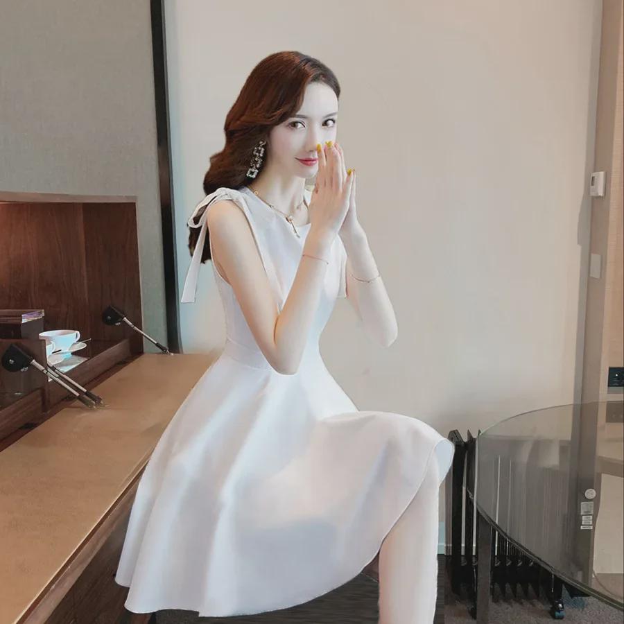 

Белое платье Petite Fairy с открытыми плечами, лето 2025 г., средняя длина XL