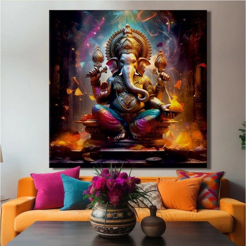 Tapestry Indian Ethnic Traditional Lord Ganesha 75x100