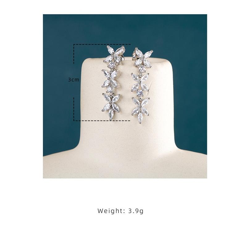 BELLA BOX Aesthetic Earrings For Women Brilliant Marquise Cubic Zirconia Stone Engagement Wedding Party Romantic Accessories