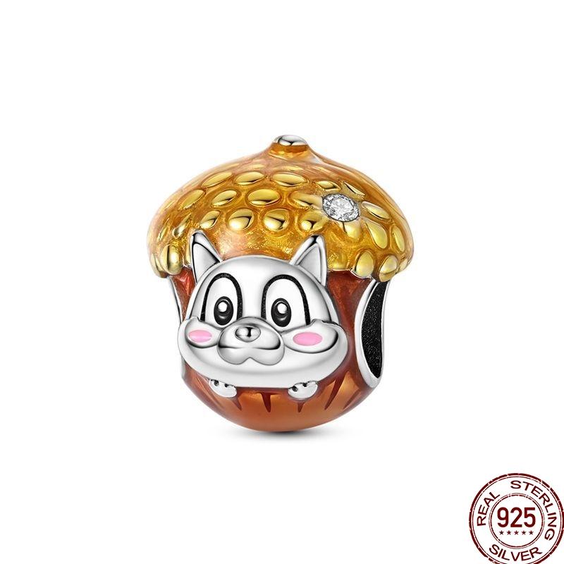 New Original Copper Elephant Cat Game Charms Bead Flower Baby Beads Fit 3Mm Bracelet Diy Jewelry Gifts For Women