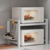 Suporte Expansível para Micro-ondas de Bancada de Cozinha Dupla Camada Estilo Creme
