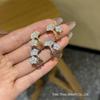 Ginkgo Leaf Pearl & Zircon Flower Stud Earrings: S925 Silver, Versatile Fashion for Women