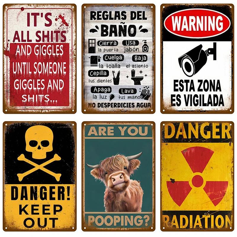 Vintage Metal Signs Plates Tin Sign Posters Man Cave Bar Retro Wall Art Mural Outdoor House Bathroom Home Room Decorations De