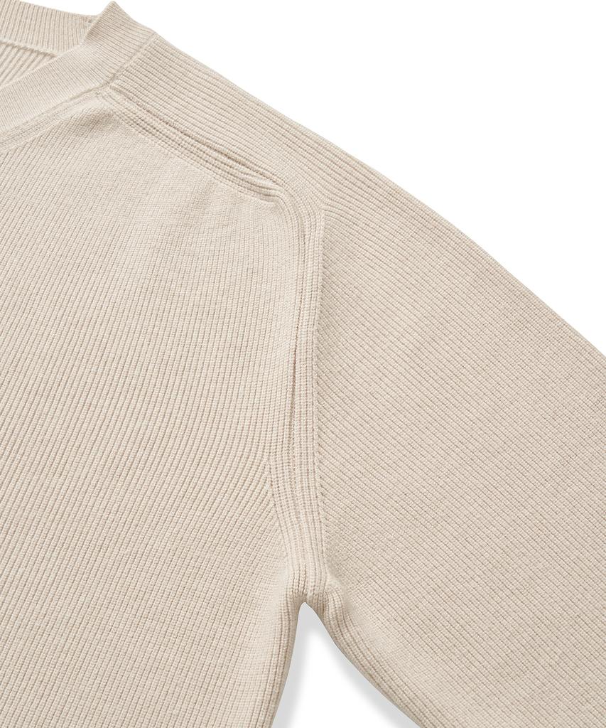 CUZNELLO Soft Saddle Crewneck Knit_Oatmeal