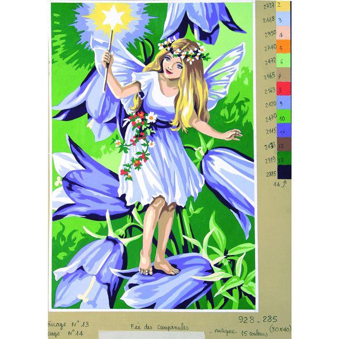 Antique Canvas Fairy of the Bluebells 40x50cm
