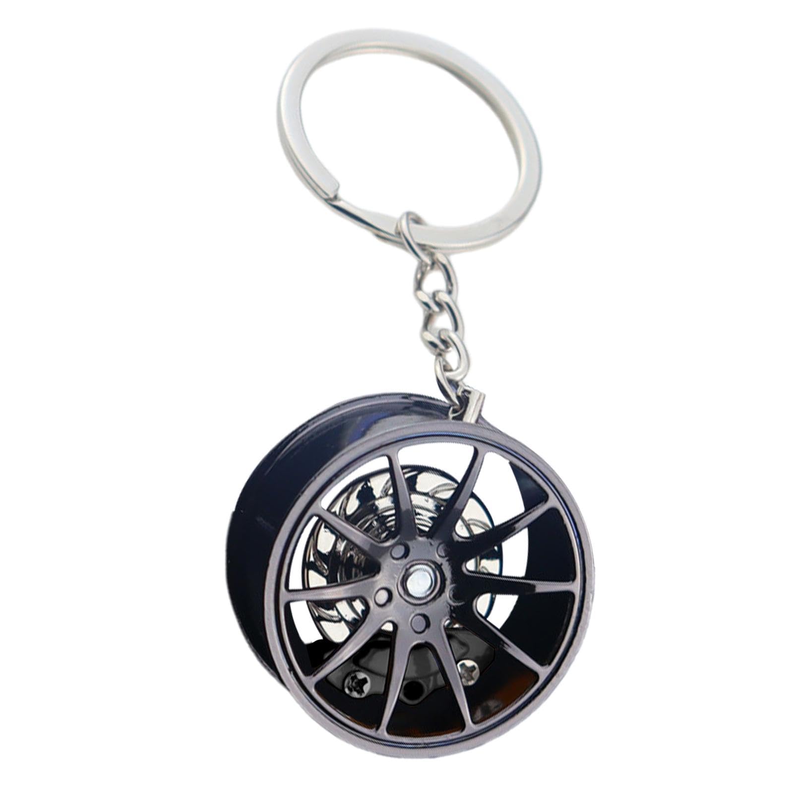 [WOGXN] Wheel Hub Car Keychain, Auto Wheel Hub Keychain | Auto Parts Car Keychain-Vehicle See description чёрный