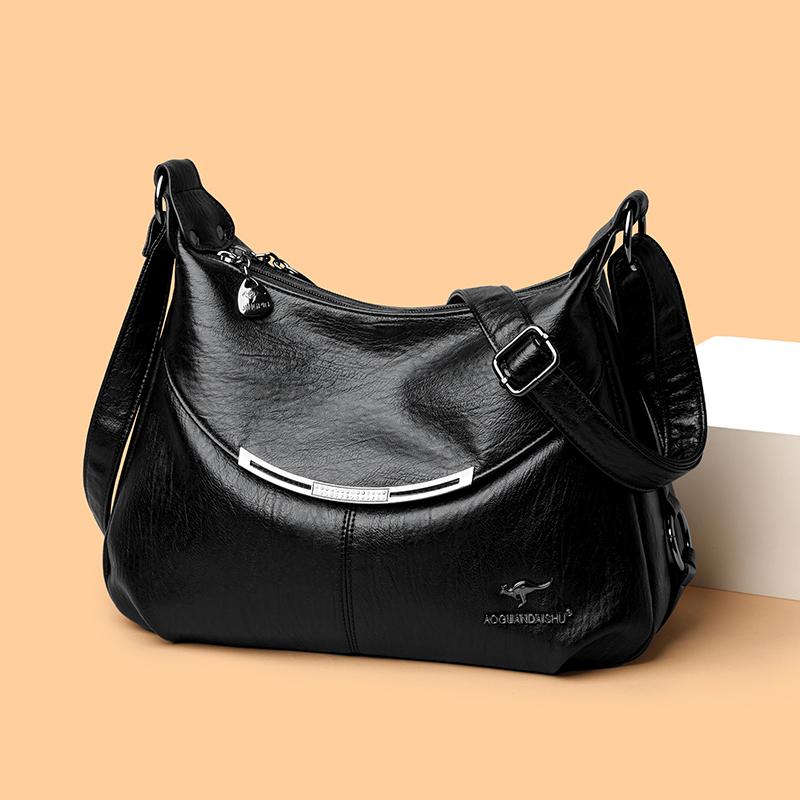 Simple Women's Shoulder Bag, Casual Crossbody Bag, Fashionable Shoulder Bag, Soft PU Leather Handbag Suitable for Daily Use and Shopping