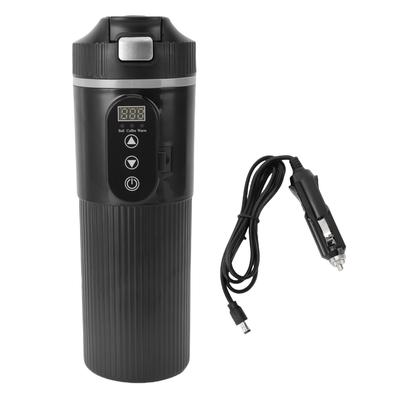 Elektrická konvice do auta LED displej teploty 25 až 100 stupňů Celsia 500ML Neprosakující Nerezová ocel 304 Ohřívač vody do auta
