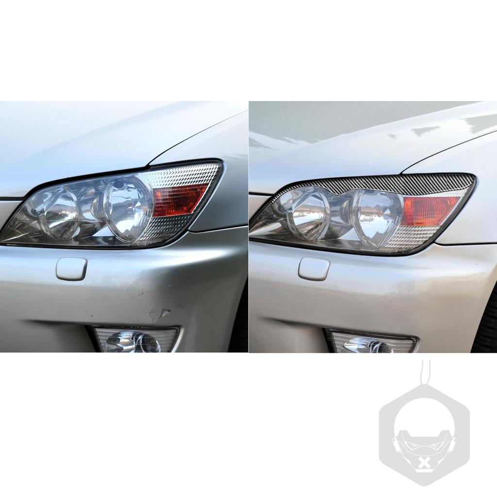 1 Pair Tail Light Eyelid Headlamp Eyebrow Strip Trim Decal Carbon Fiber Cover For Lexus IS200